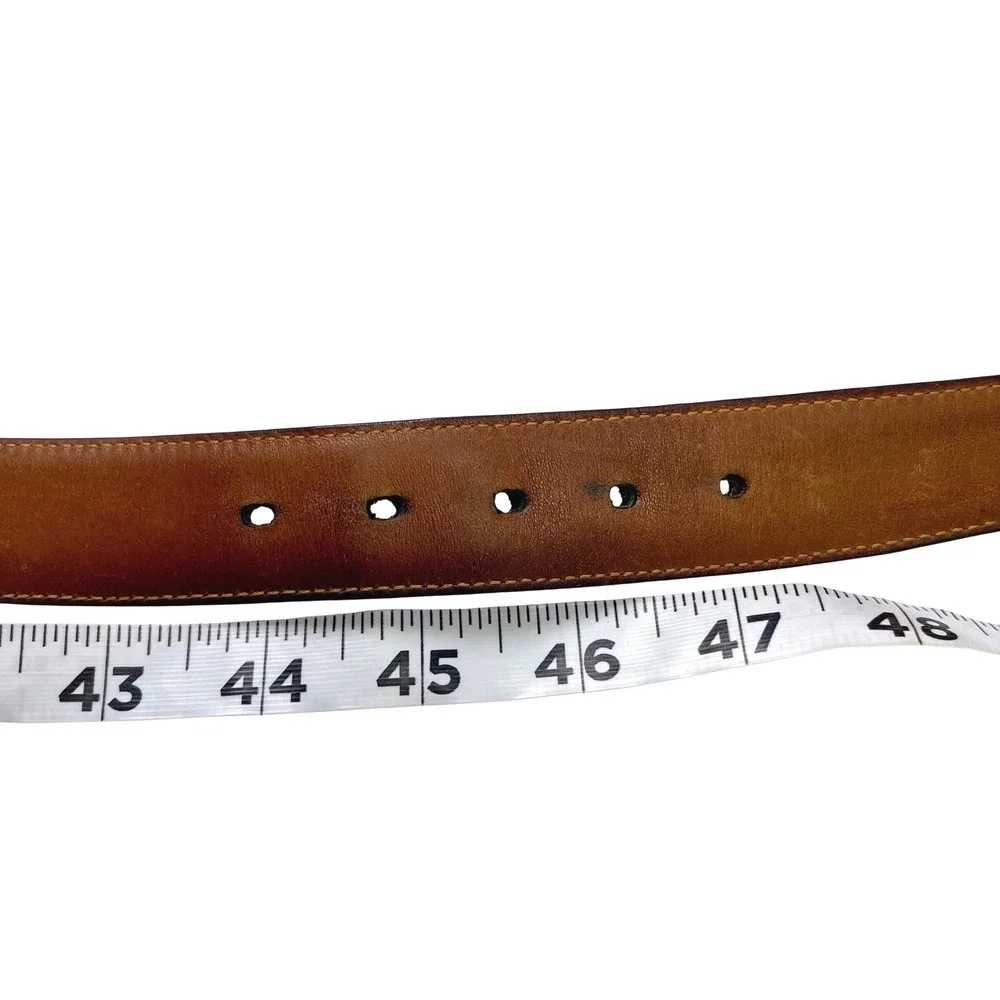 VTG Trafalger‎ Cortina Belt Black Men's 44 Genuine Leather Brass Buckle USA Made